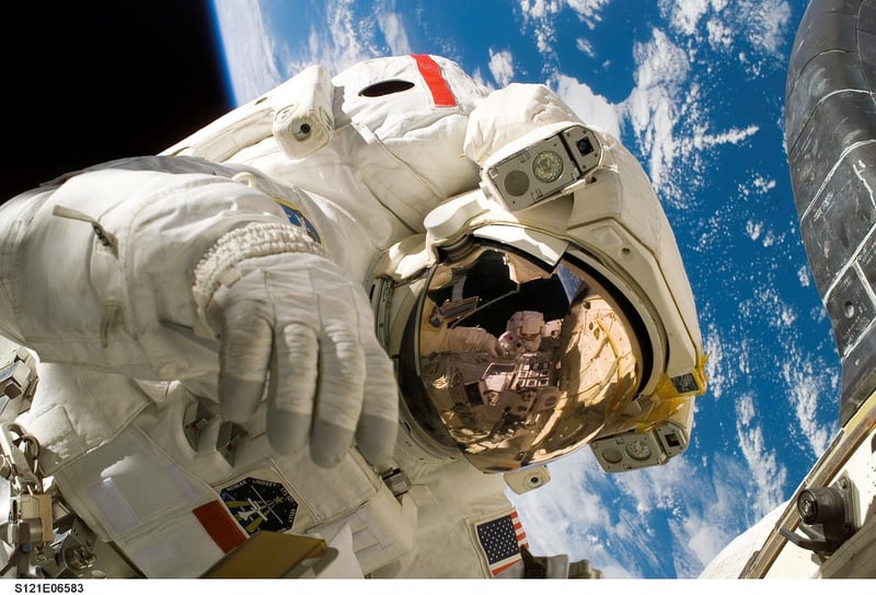 Astronaut exploring space